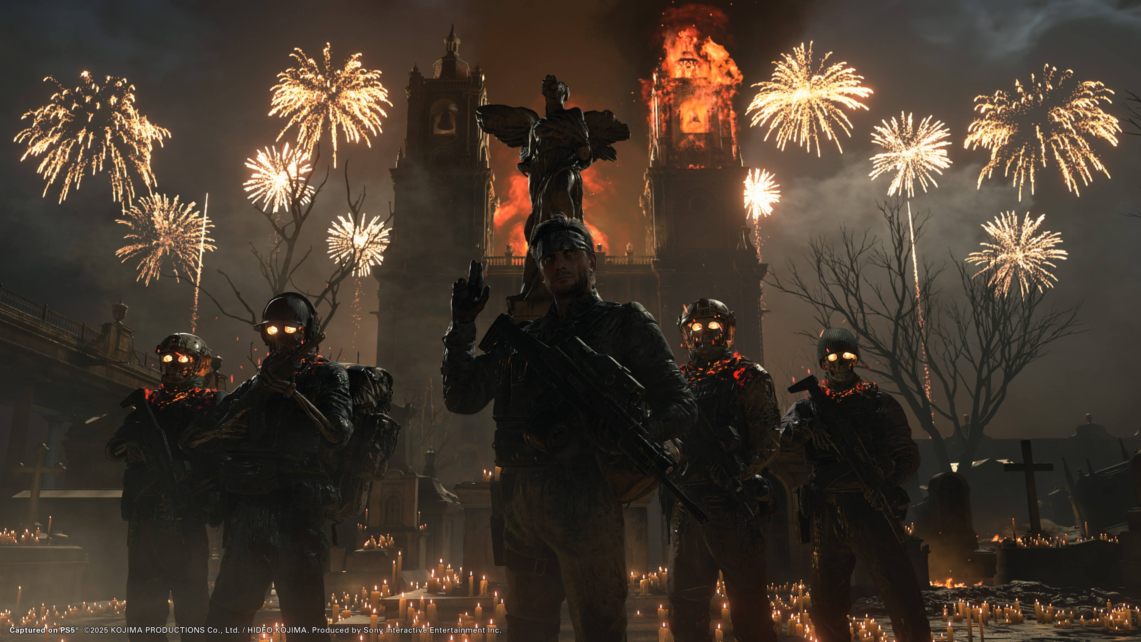 Death Stranding 2: On the Beach screenshot showing a variety of characters holding guns
